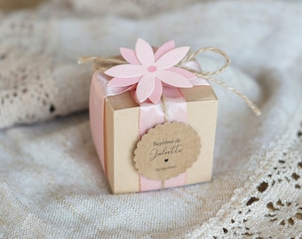 Boite A Dragees Kraft Dentelle Cadeau De Remerciement Etsy