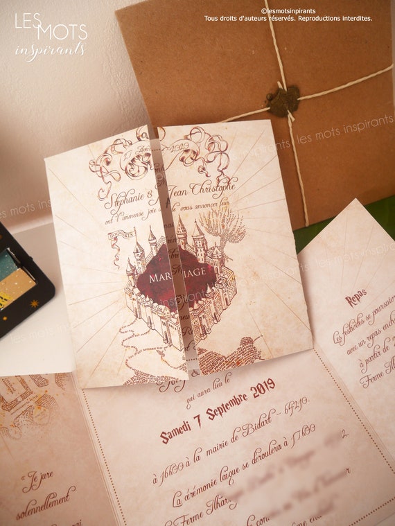 Faire Part Harry Potter, Invitation Mariage Harry Potter