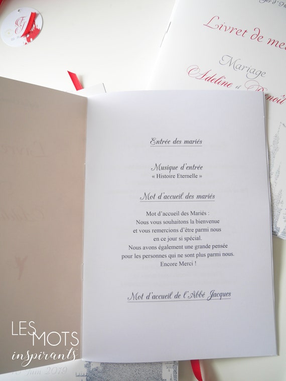 Livret De Messe Mariage Livret De Messe Bapteme Livret De Etsy