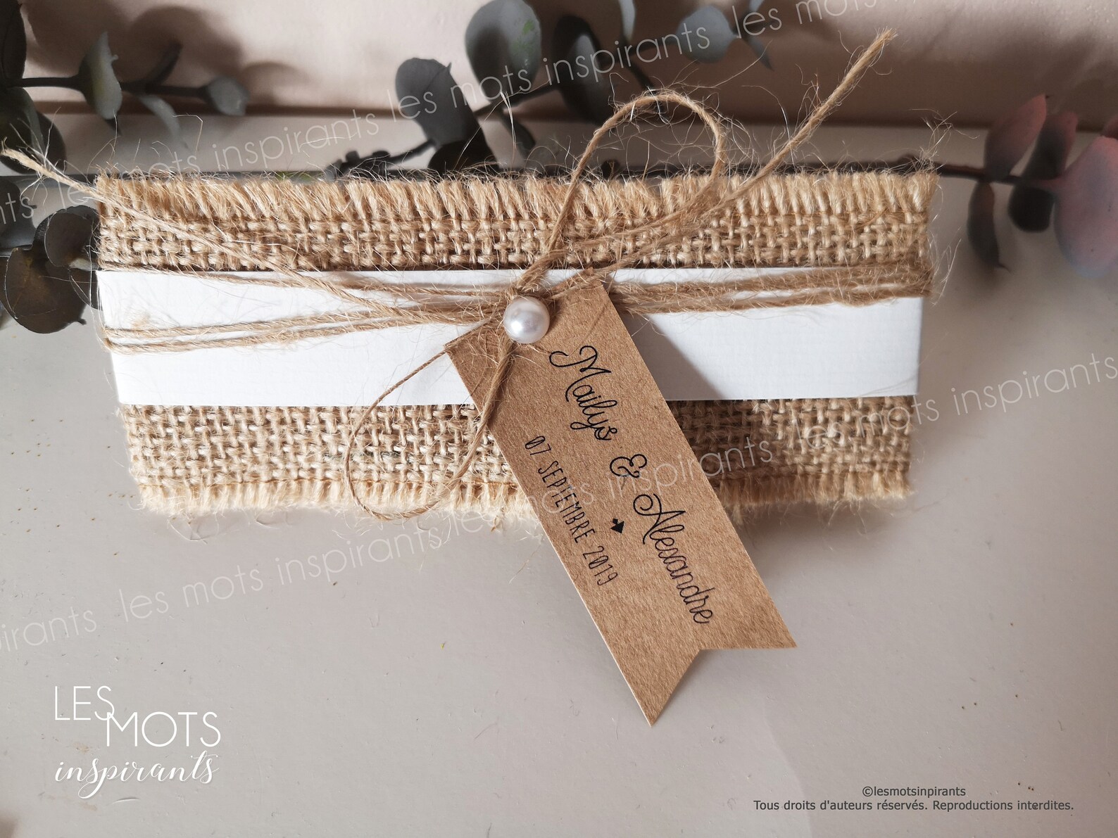 Faire-part mariage champêtre faire part champêtre kraft et - Etsy France