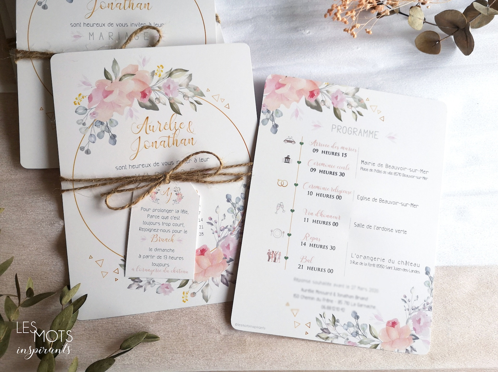 Faire part mariage champêtre faire part mariage fleurs faire - Etsy France