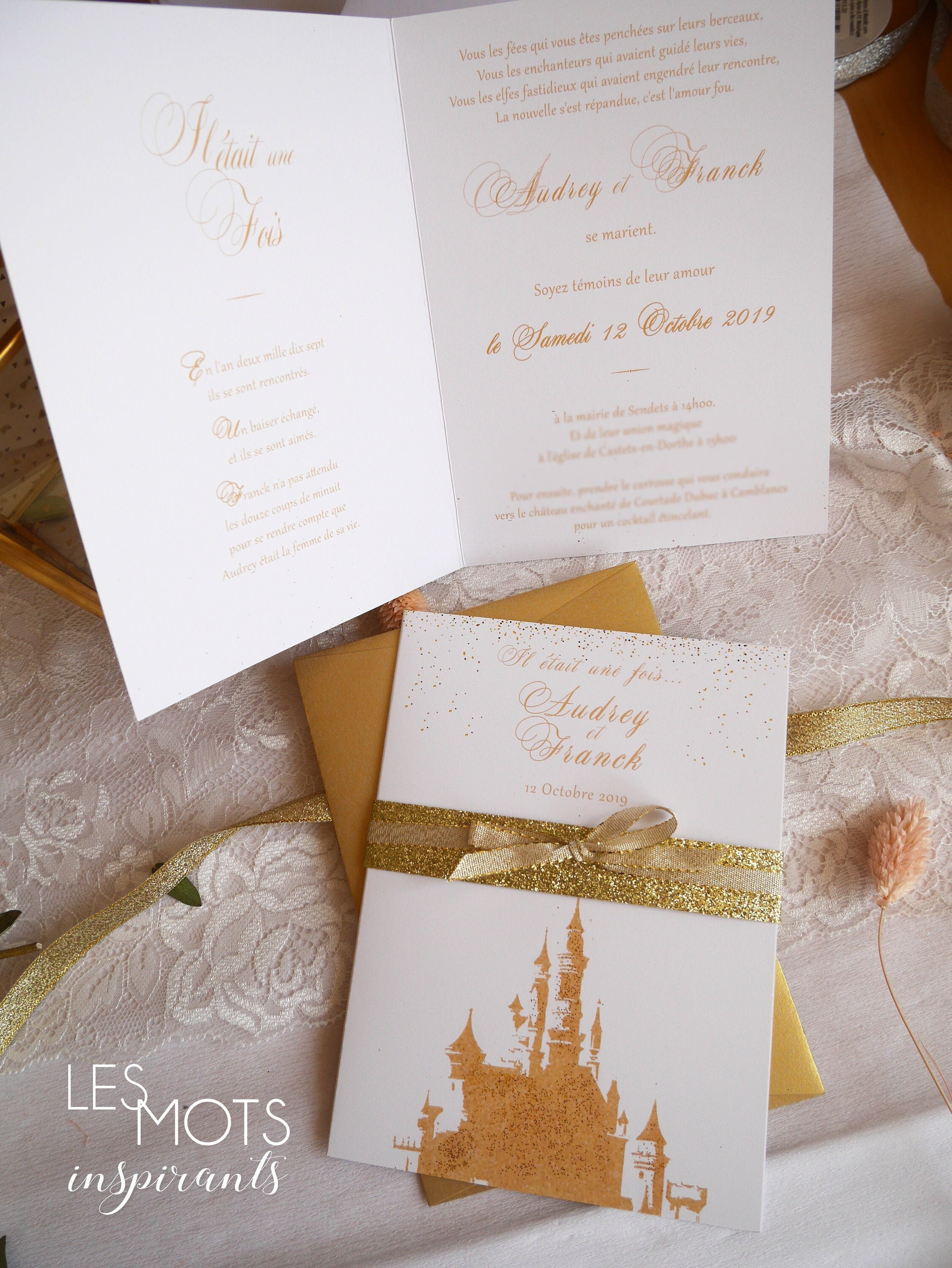 Faire Part Mariage Disney Faire Part Chateau Disney Faire Etsy