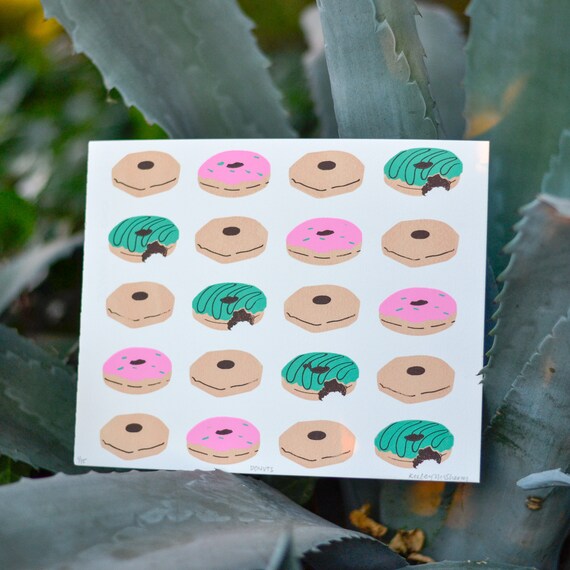Donuts Hand Screen Print Limited Edition Handmade Silkscreen Etsy Donuts Hand Screen Print Limited Edition Handmade Silkscreen Etsy