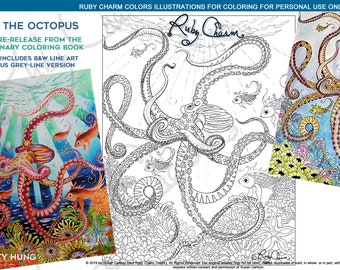 Download Octopus Coloring Pdf Etsy