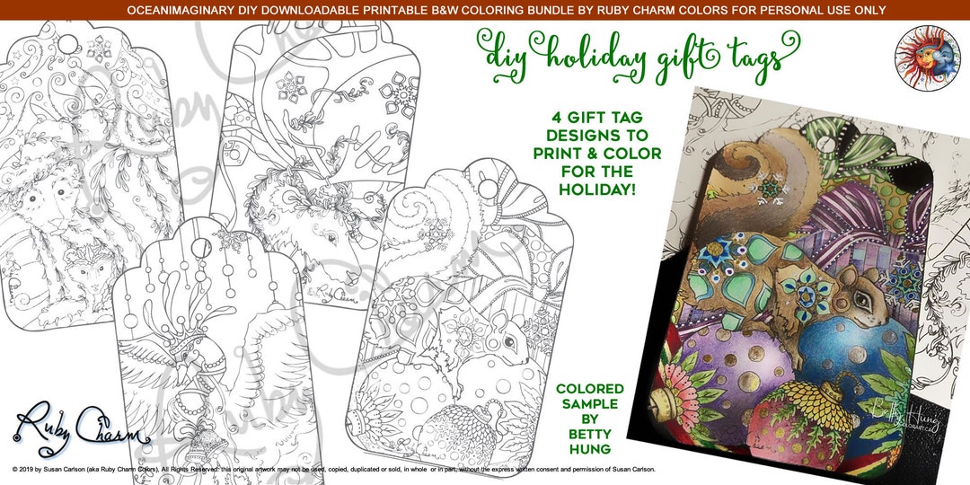 Holiday Gift Name Tags: DIY Downloadable, Printable PDF to Cut & Color, Christmas, Present ...