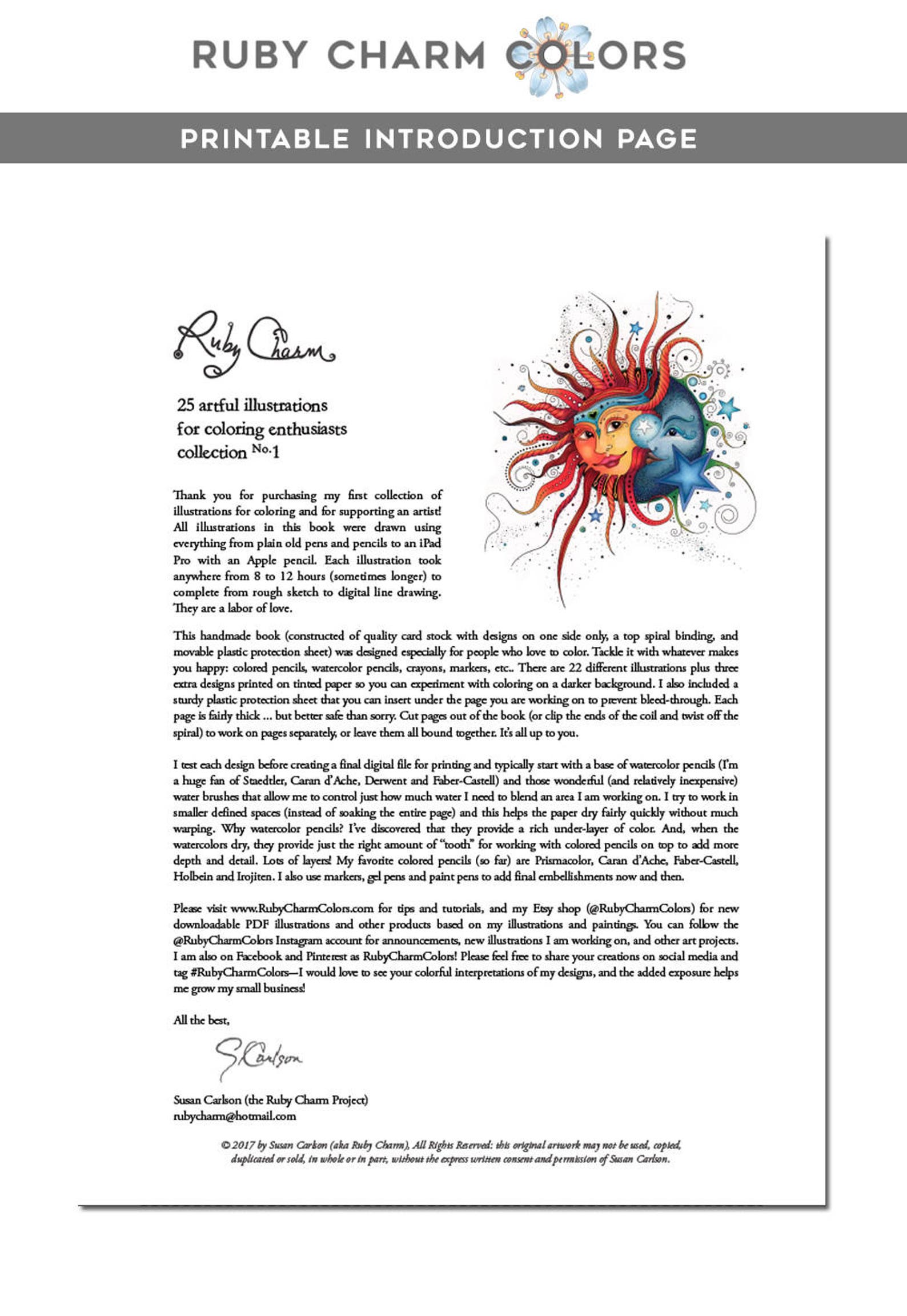 Printable PDF COLORING BOOK: Downloadable Coloring Pages - Etsy