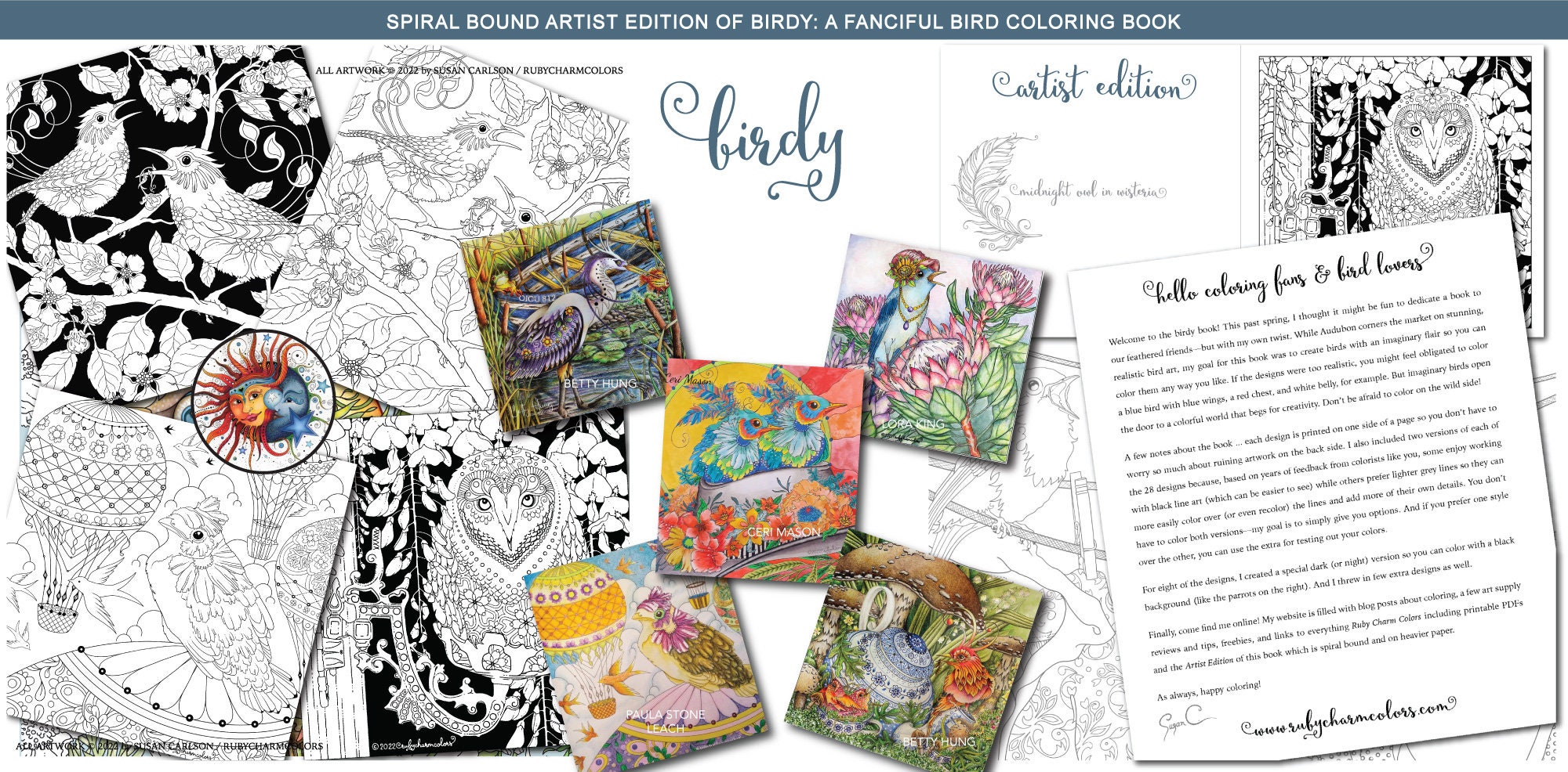 Birdy: A Fanciful Bird Coloring Book, Spiral-bound, Limited Artist