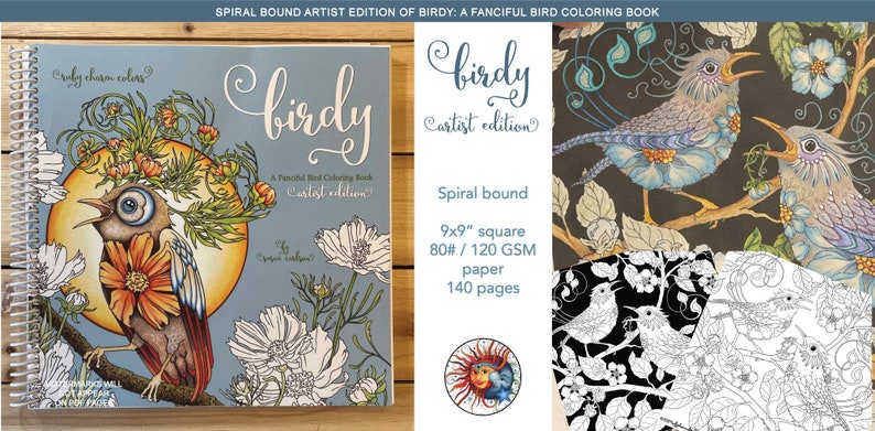 Birdy: A Fanciful Bird Coloring book, spiral-bound, limited Artist Edition Now in Stock image 1