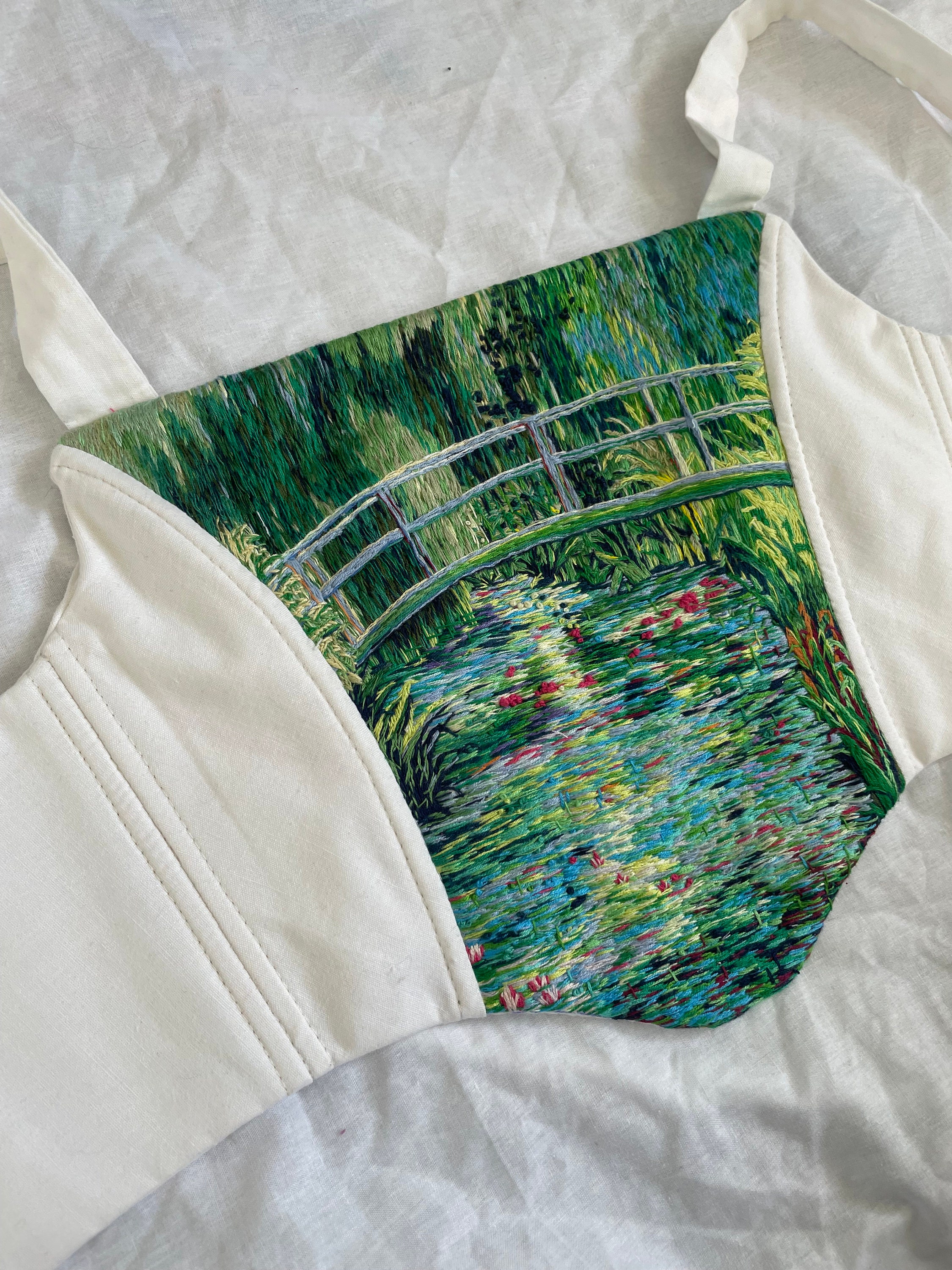 Hand Embroidered Claude Monet Water Lily Pond Corset - Etsy