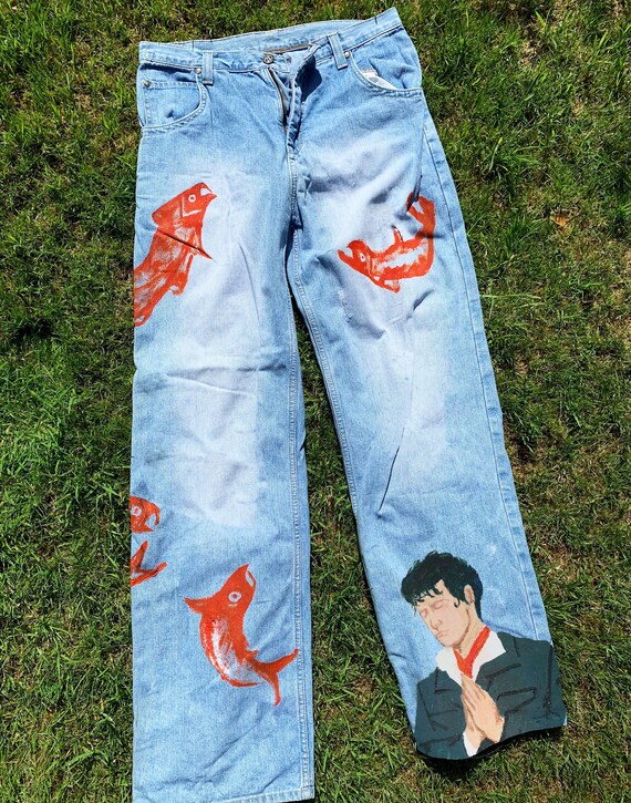 Etsy painted best sale jeans