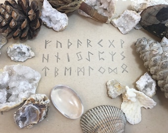 Elder Futhark Runes Mini Hand-Carved Rubber Stamps, Set of 24 (Custom Sets Available!) (Regular) Runic Alphabet Magic Divination