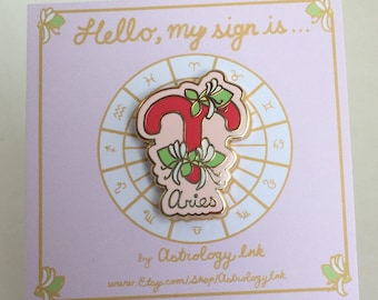 Aries hard enamel pin 1.25” by Astrology Ink