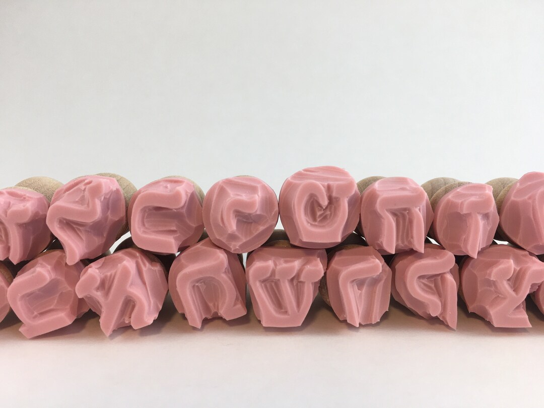 Hebrew Alphabet Handcarved Rubber Stamp Set, Block Letters Etsy