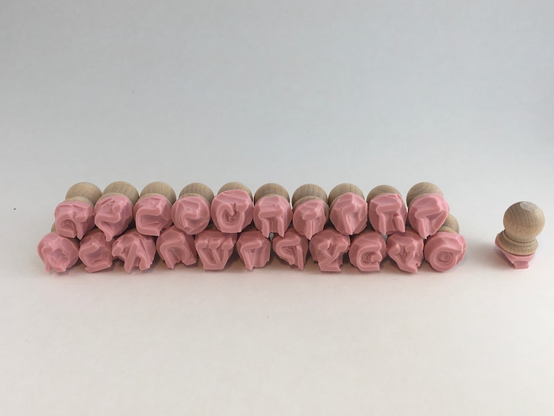 Hebrew Alphabet Handcarved Rubber Stamp Set Block Letters Etsy