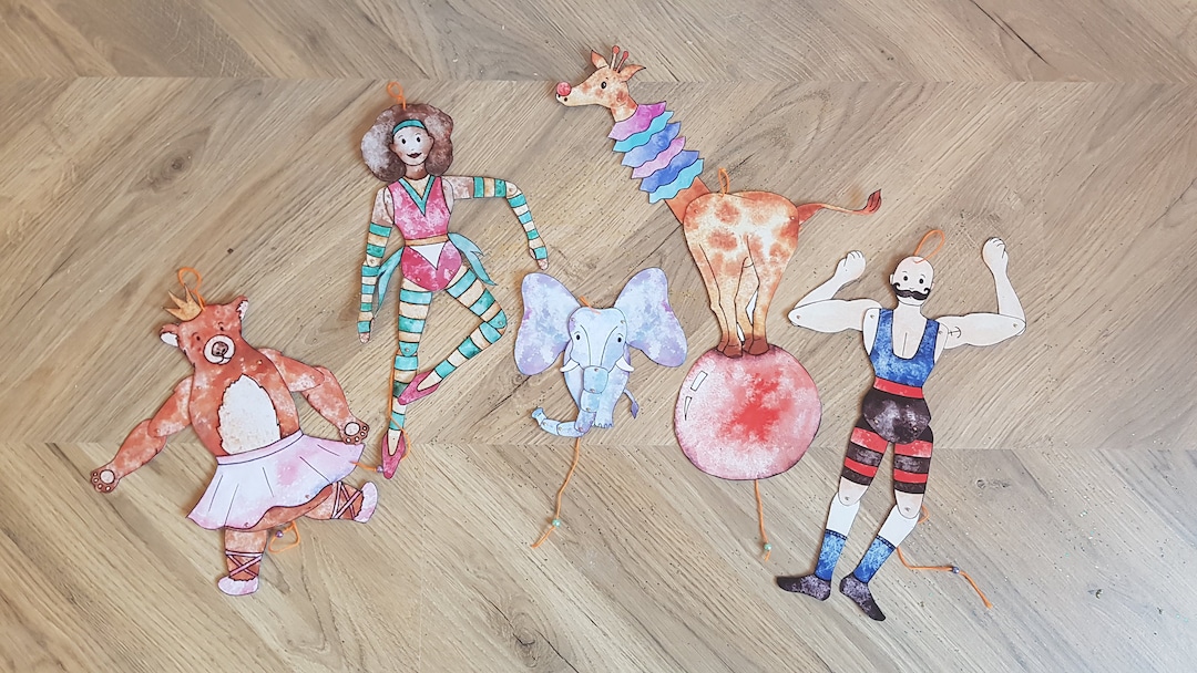 Circus Craft Jumping Jack Puppet Kit Etsy UK