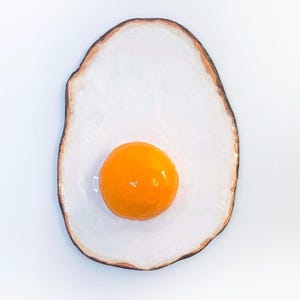 XL Fried Egg 3D Wall Decor Sculpture - Handcrafted Food Art - Dopamine Decor