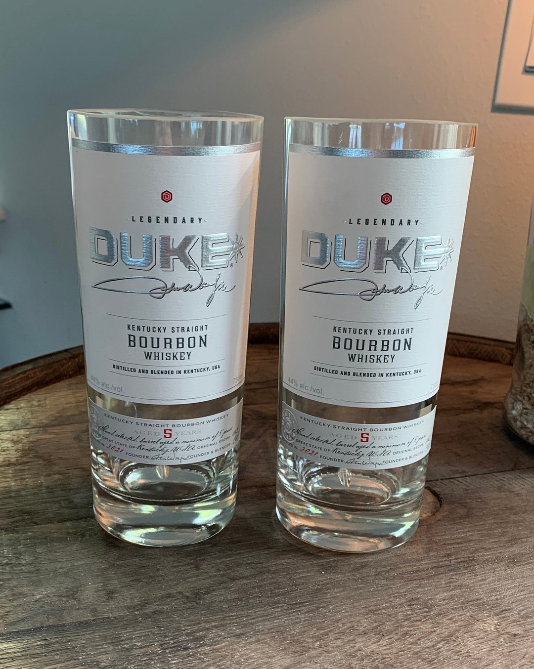 Duke Kentucky Straight Bourbon Whiskey Cut Bottle Drinking Glasses, Set ...
