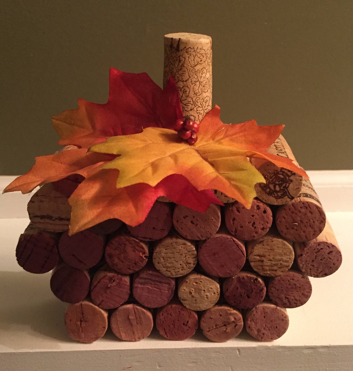 Rustic Wine Cork Pumpkin Fall Autumn Home Decord | Etsy