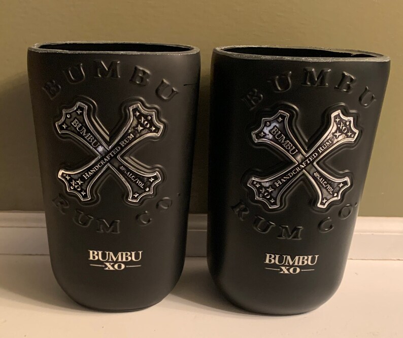Bumbu Rum Co. XO Cut Bottle Drinking Glasses Set of Two Etsy