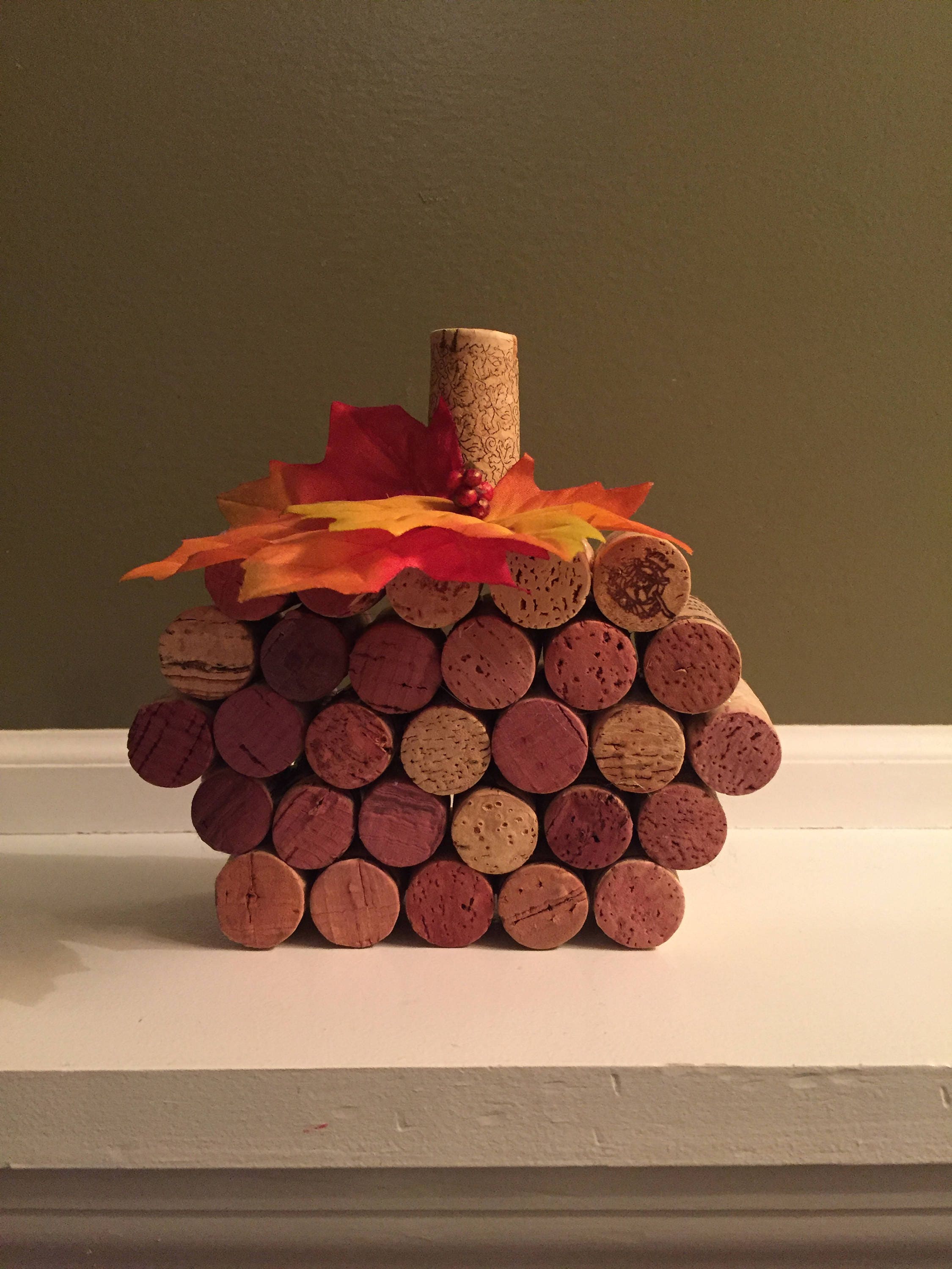 Rustic Wine Cork Pumpkin Etsy