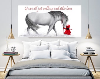 10x20 holiday Art Print | inspirational artwork | Original art with quote | animal art print | winter scene artwork |  bedroom wall decor