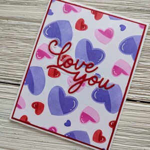 Handmade Valentine&#39;s Day Card - Love You Card - Valentine Gift - Candy Hearts - Boyfriend Girlfriend Cards - Romantic Cards