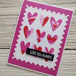 Handmade Valentine&#39;s Day Card - Love You Always - Heart Love Card