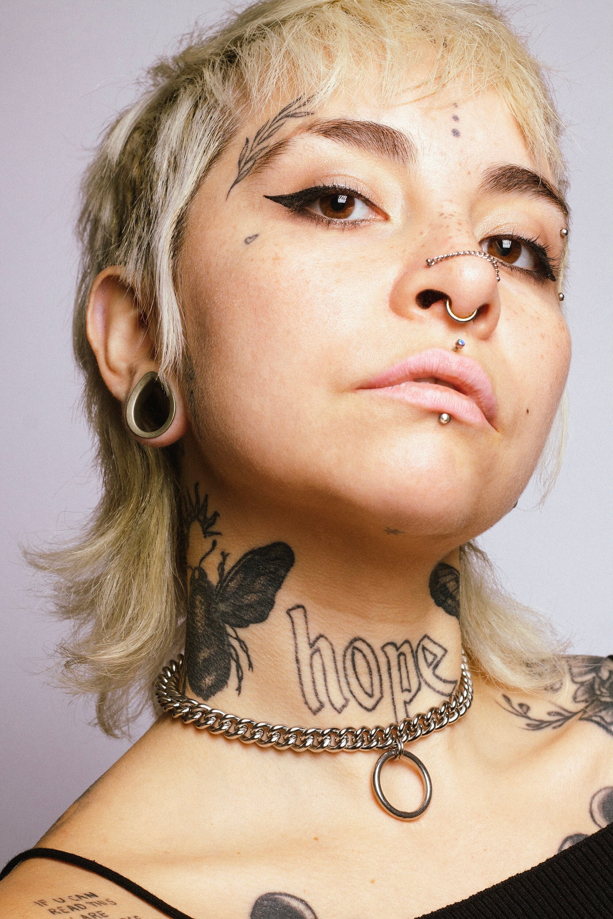 Stainless steel chunky curb chain dangling O-ring choker, Industrial jewelry, Nickel free, alternative, grunge, punk, rave, techno, hardware