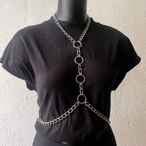 Harness Chunky chain 4 O-ring with swivel clasps