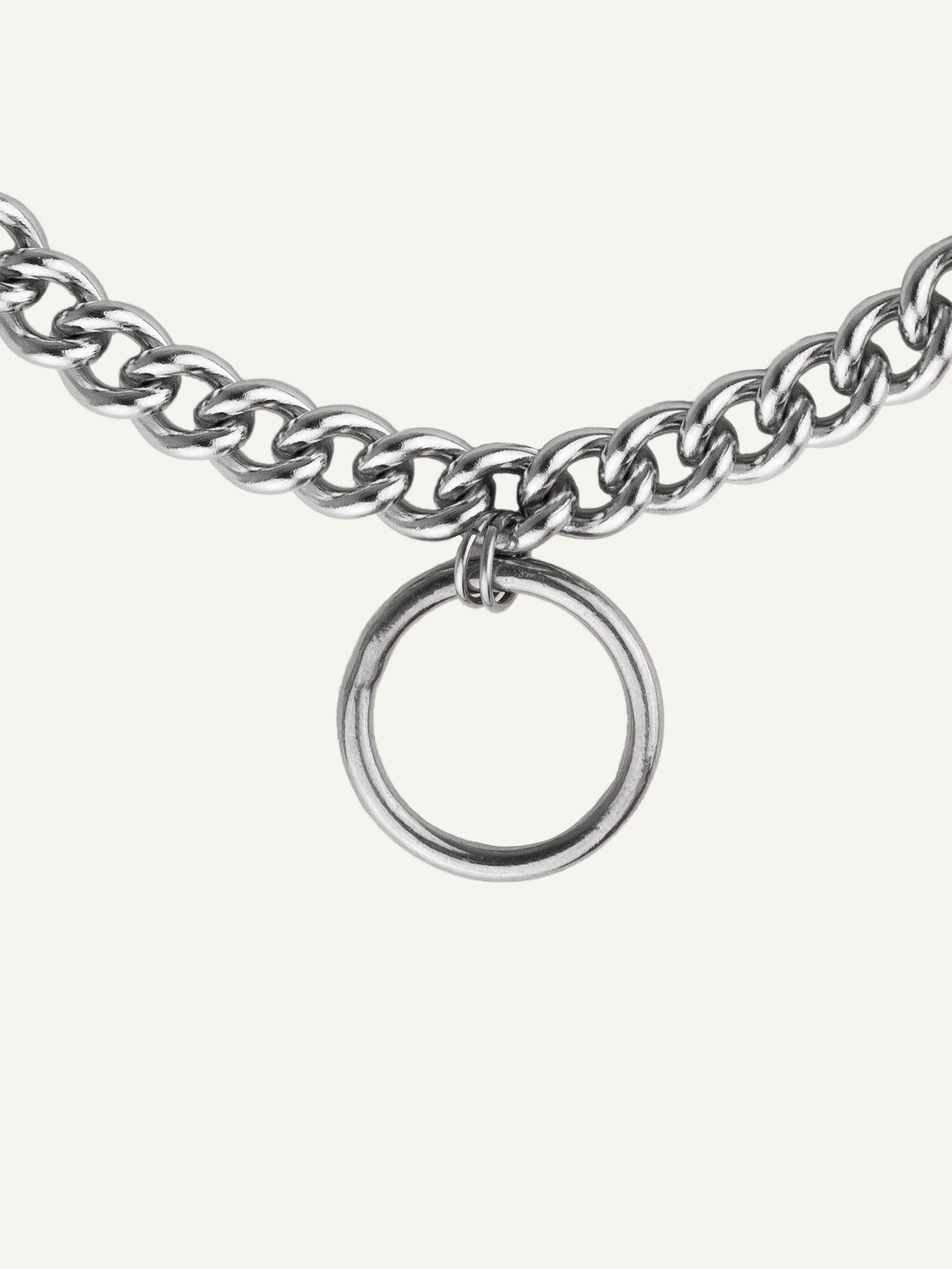 Stainless Steel Chunky Curb Chain Dangling O-ring Choker, Industrial ...