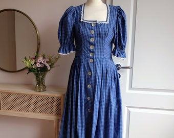 Kleid Blau Kariert Gr. 40