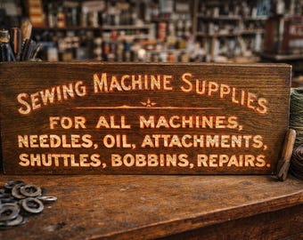 antique Store display sewing Machine Parts cabinet 2 drawers Spool Needles Oil