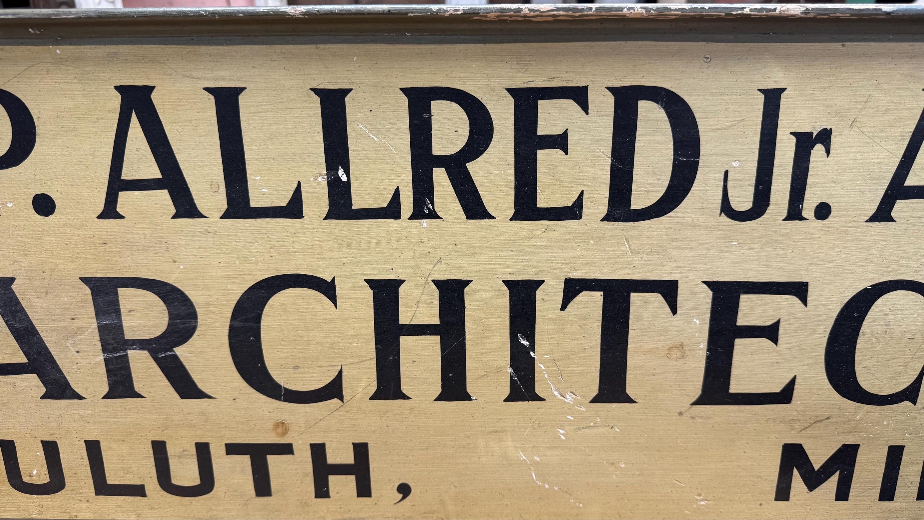 Rare Early 1900s Architect Office Sign AIA Duluth Minnesota Hand ...