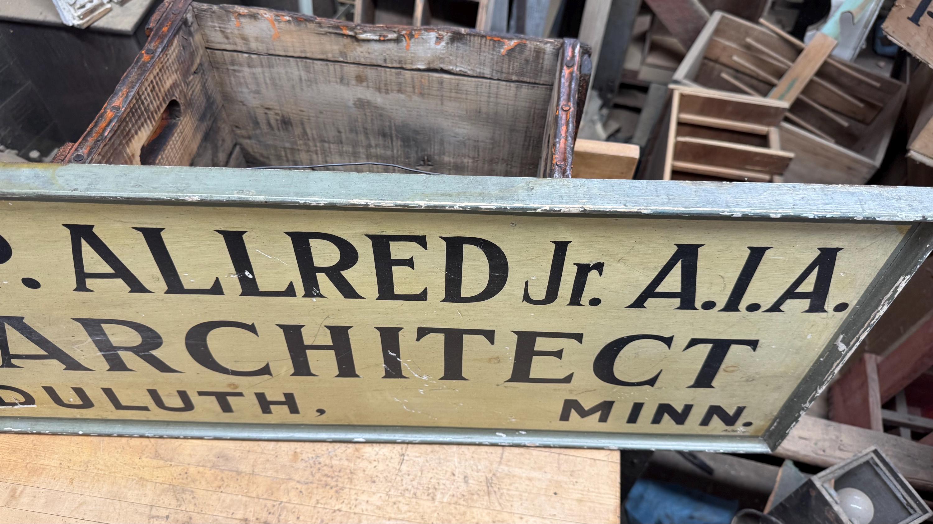 Rare Early 1900s Architect Office Sign AIA Duluth Minnesota Hand ...