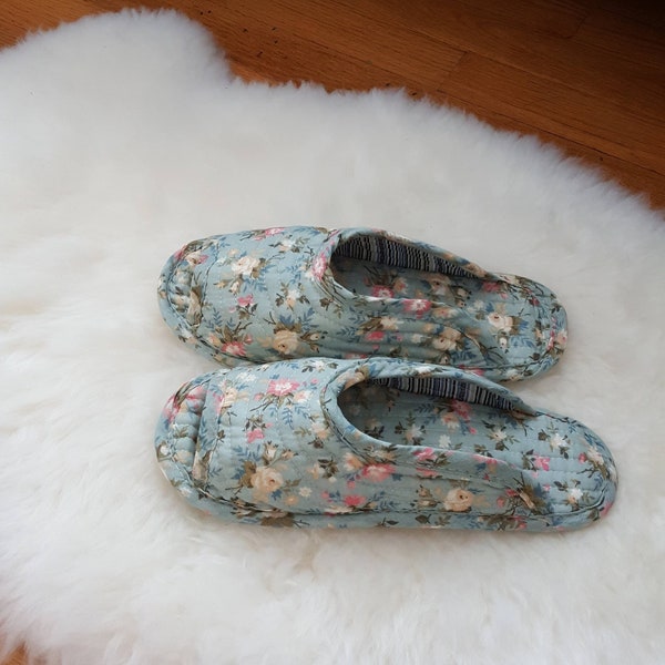 Indoor slippers, Summer flower, slippers, quilted slippers, quilted, cotton,  socks slippers, blossom slippers, indoor socks,