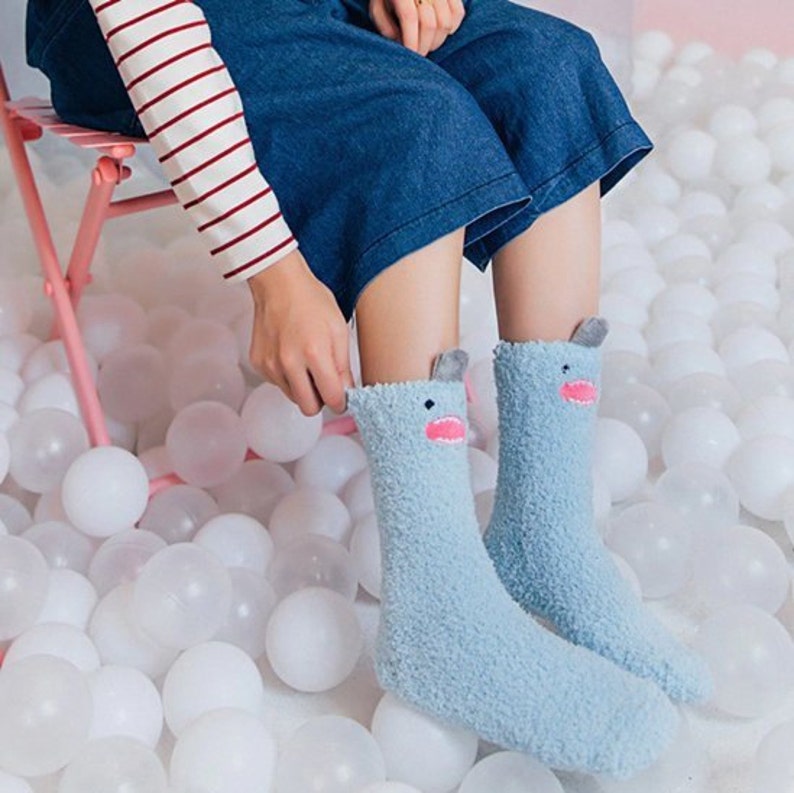 Cute Monster Fuzzy Socks Soft Socks Warm Socks Cute Socks Etsy