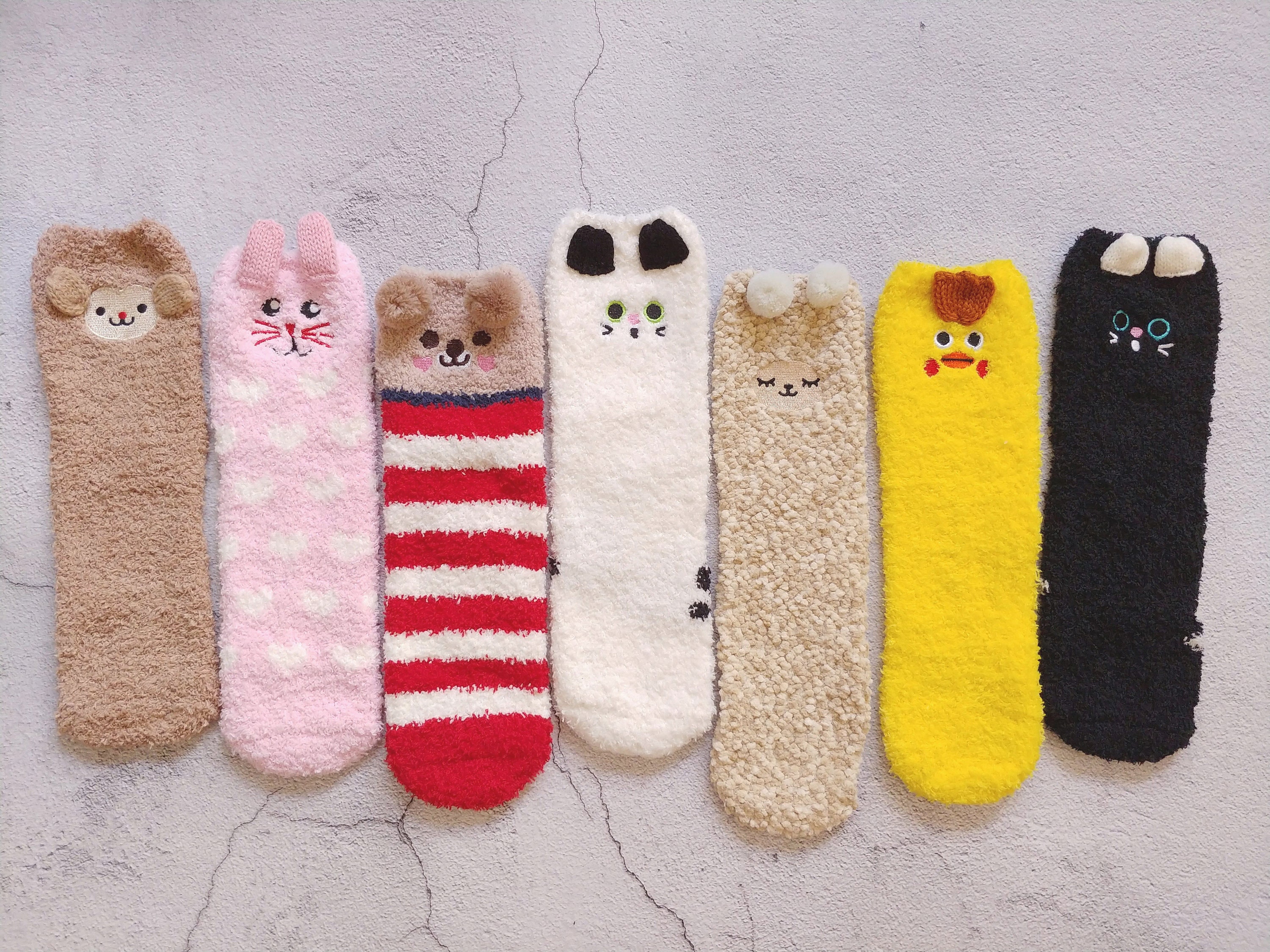 Character fuzzy socks soft socks warm socks cute socks | Etsy