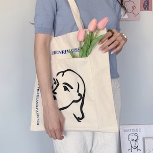 Henri Matisse Canvas bag cotton bag, Eco Friendly Tote Bag, all season bag, recycled bag, art image 1