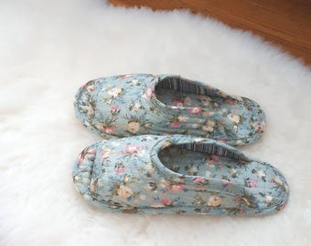 Indoor slippers, Summer flower, slippers, quilted slippers, quilted, cotton,  socks slippers, blossom slippers, indoor socks,