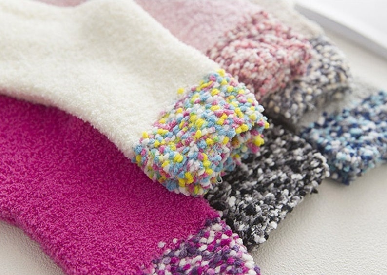 Mini Beads fuzzy socks, winter socks, warm socks, cozy socks, sleep socks, gift for her, special occasion image 5