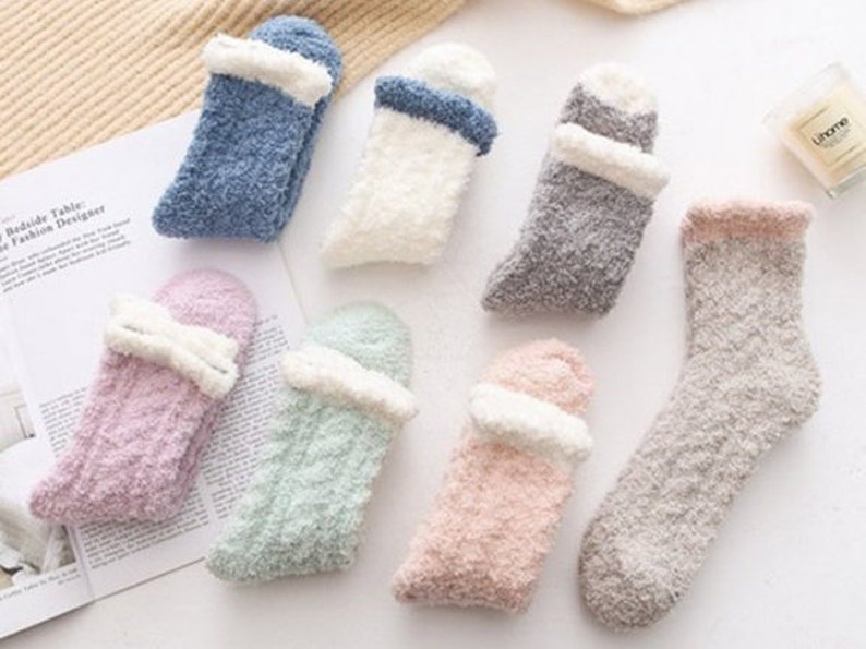 Cotton Candy Fuzzy Socks Winter Socks Warm Socks Cozy Etsy