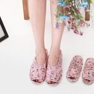 Indoor slippers, cute slippers, bunny slippers, quilted slippers, cotton, socks, non-slip, indoor socks, quilted socks, flexible slippers SM pink bunny