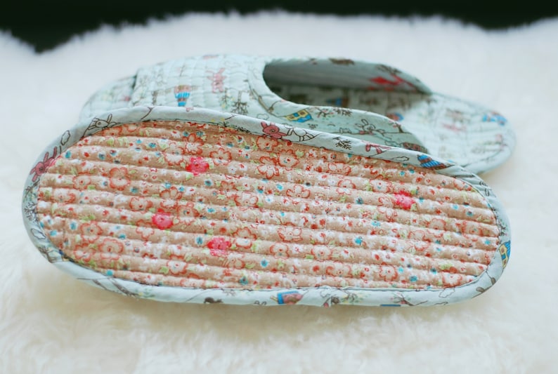 Indoor slippers, cute slippers, bunny slippers, quilted slippers, cotton, socks, non-slip, indoor socks, quilted socks, flexible slippers bild 6
