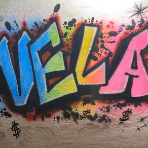 Airbrush clothing- graffiti T-shirt- hand made- one of kind- airbrush art-  urban art- bubble