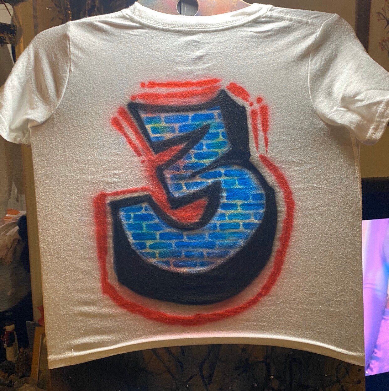 Airbrush Clothing Graffiti Tshirt Hand Made One of Kind Airbrush Art