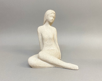 Just Thinking Sculpture, Limited Edition of 250, Stone Eco Resin, meditating sculpture, with cat gift option