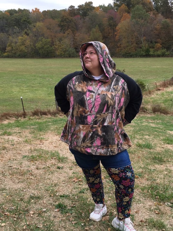 plus size pink camo hoodie