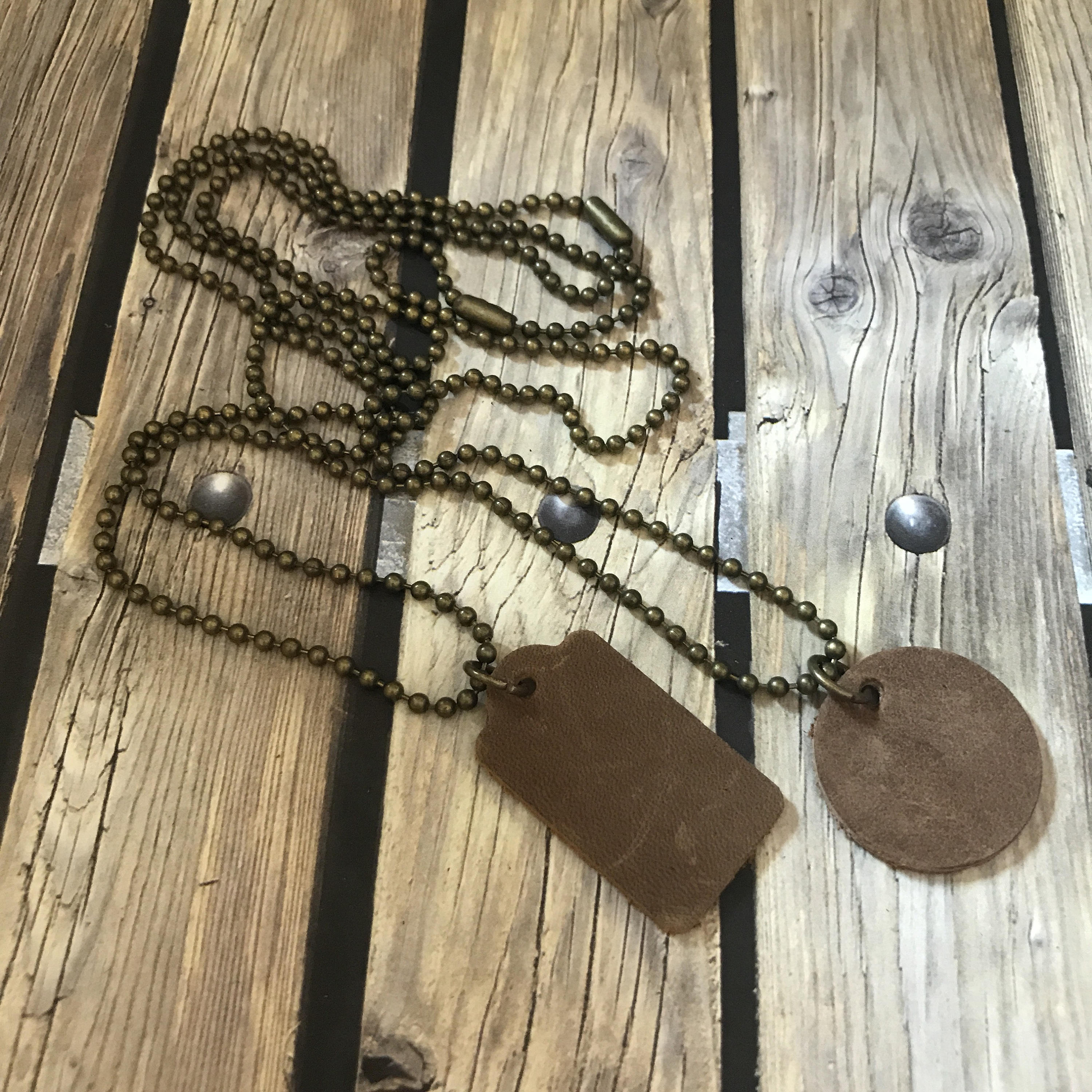 leather dog tag necklace