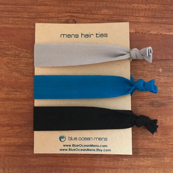 Mens Hair Ties Black Blue Grey Hair Ponytail Holder Man Bun Elastics Stretch Hair Band Wristband Creaseless Hair Tie  Gift Ideas