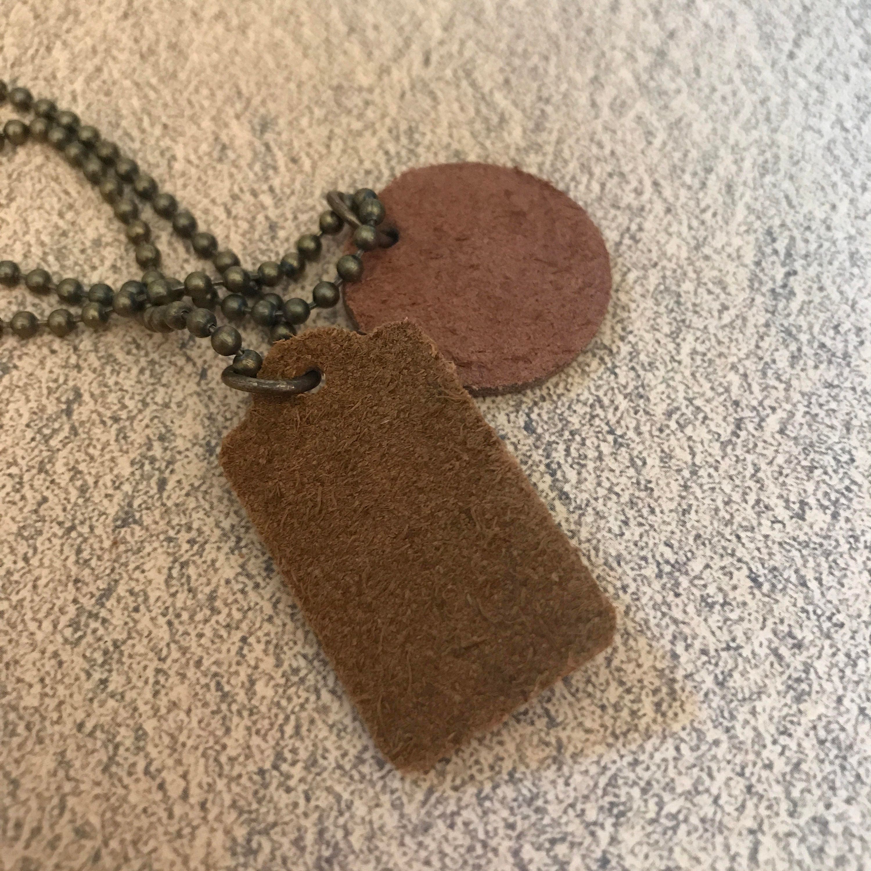 Mens Dog Tag Necklace Bohemian Necklaces Gift Mens Leather Pendant Boho